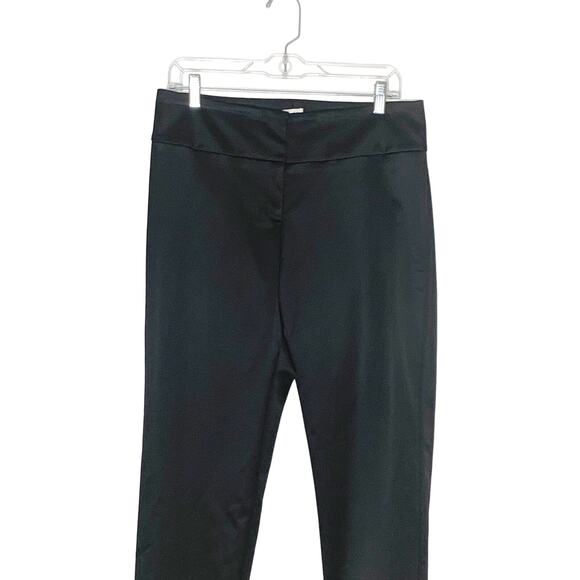 CACHE High-Rise Dress Pants Flat Front Slim Fit Full Length Satin Black Size 10 - Picture 2 of 7